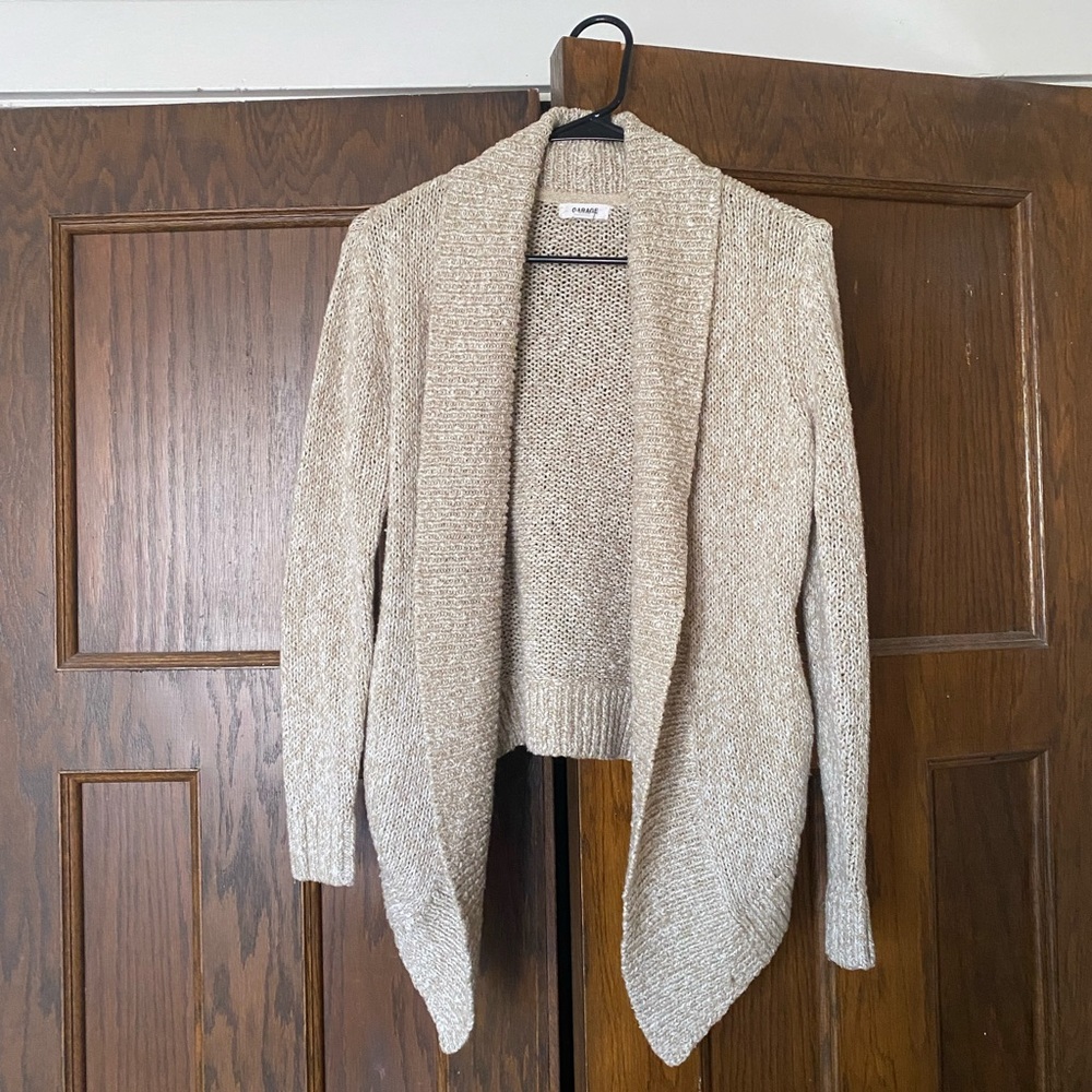 GARAGE XS/S Tan Knit Cardigan